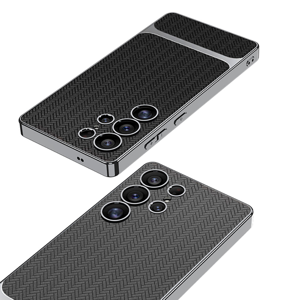 Ultra-thin Woven Electroplated Leather Business Phone Case For Samsung Galaxy