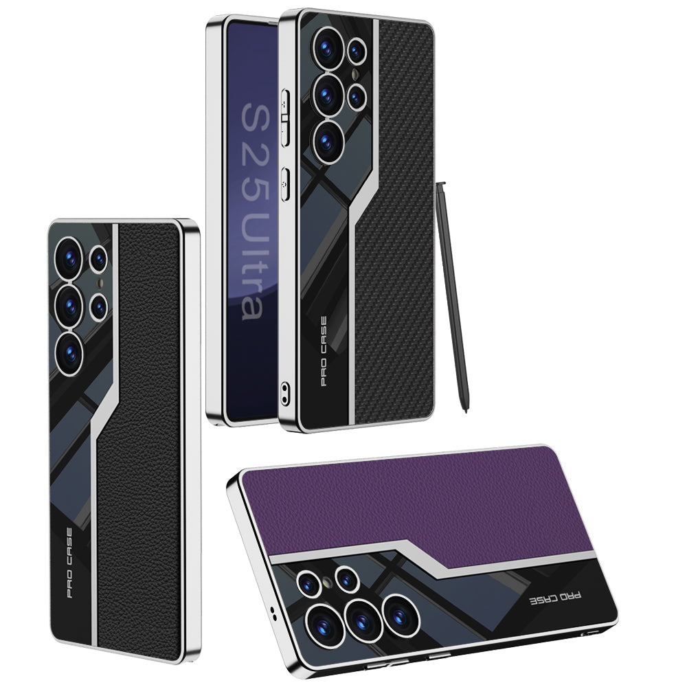 Amazing High-End Business Electroplated Leather Soft Shell Phone Case For Samsung Galaxy S25Ultra