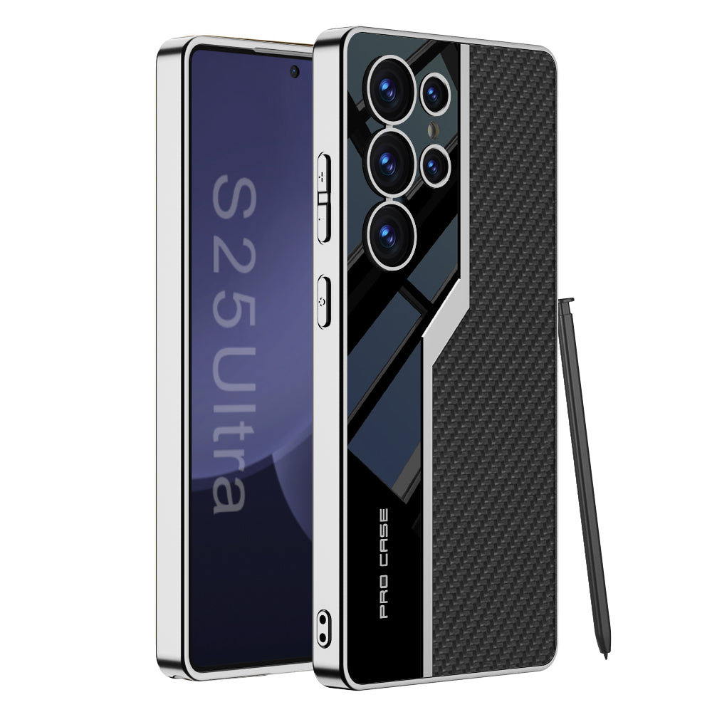 Amazing High-End Business Electroplated Leather Soft Shell Phone Case For Samsung Galaxy S25Ultra