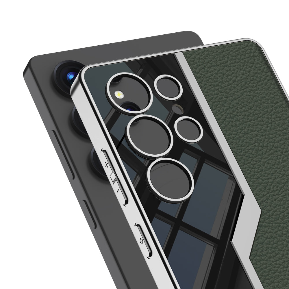Amazing High-End Business Electroplated Leather Soft Shell Phone Case For Samsung Galaxy S25Ultra