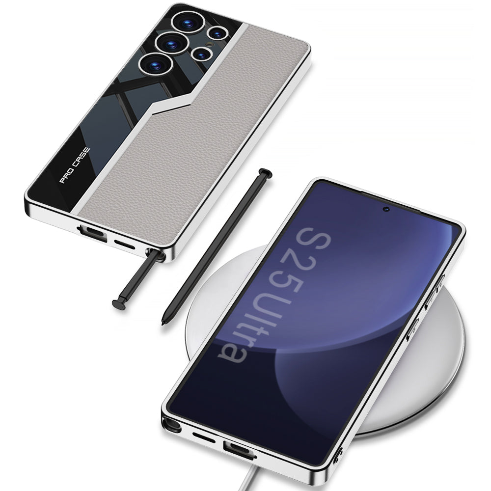 Amazing High-End Business Electroplated Leather Soft Shell Phone Case For Samsung Galaxy S25Ultra