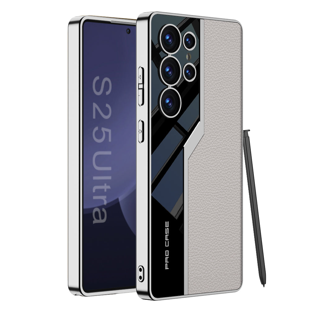 Amazing High-End Business Electroplated Leather Soft Shell Phone Case For Samsung Galaxy S25Ultra