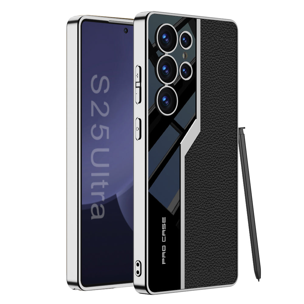 Amazing High-End Business Electroplated Leather Soft Shell Phone Case For Samsung Galaxy S25Ultra