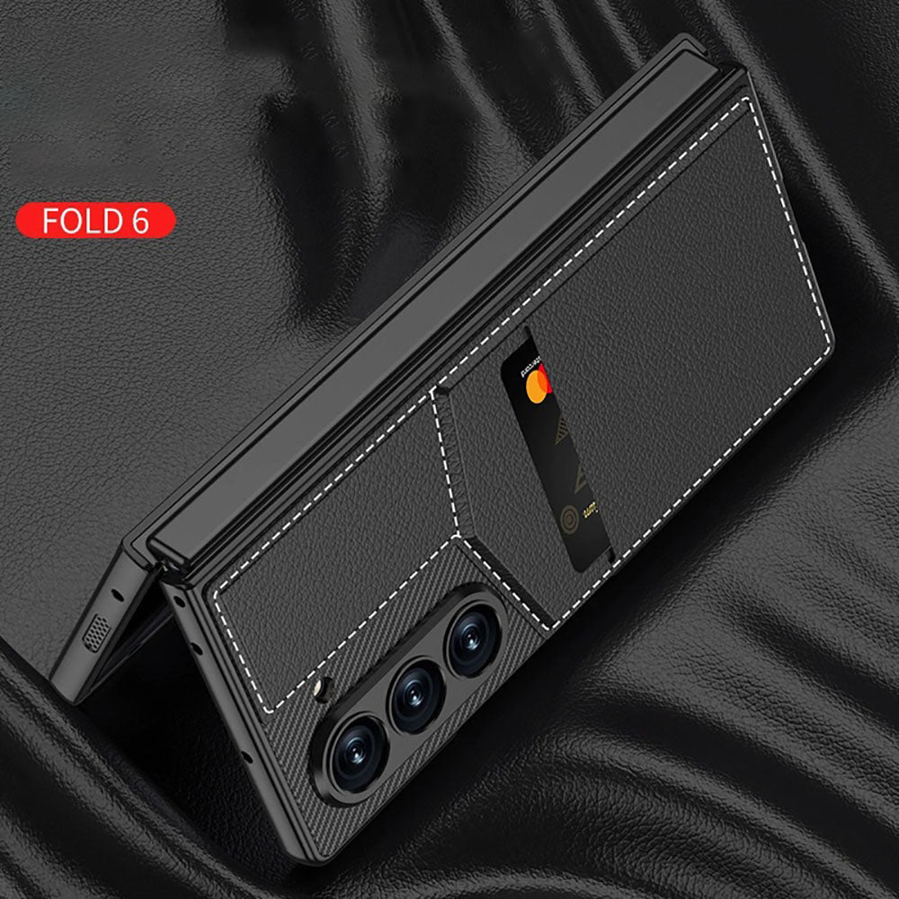 Leather Card Holder Phone Case For Samsung Galaxy Z Fold With HD Screen Protector