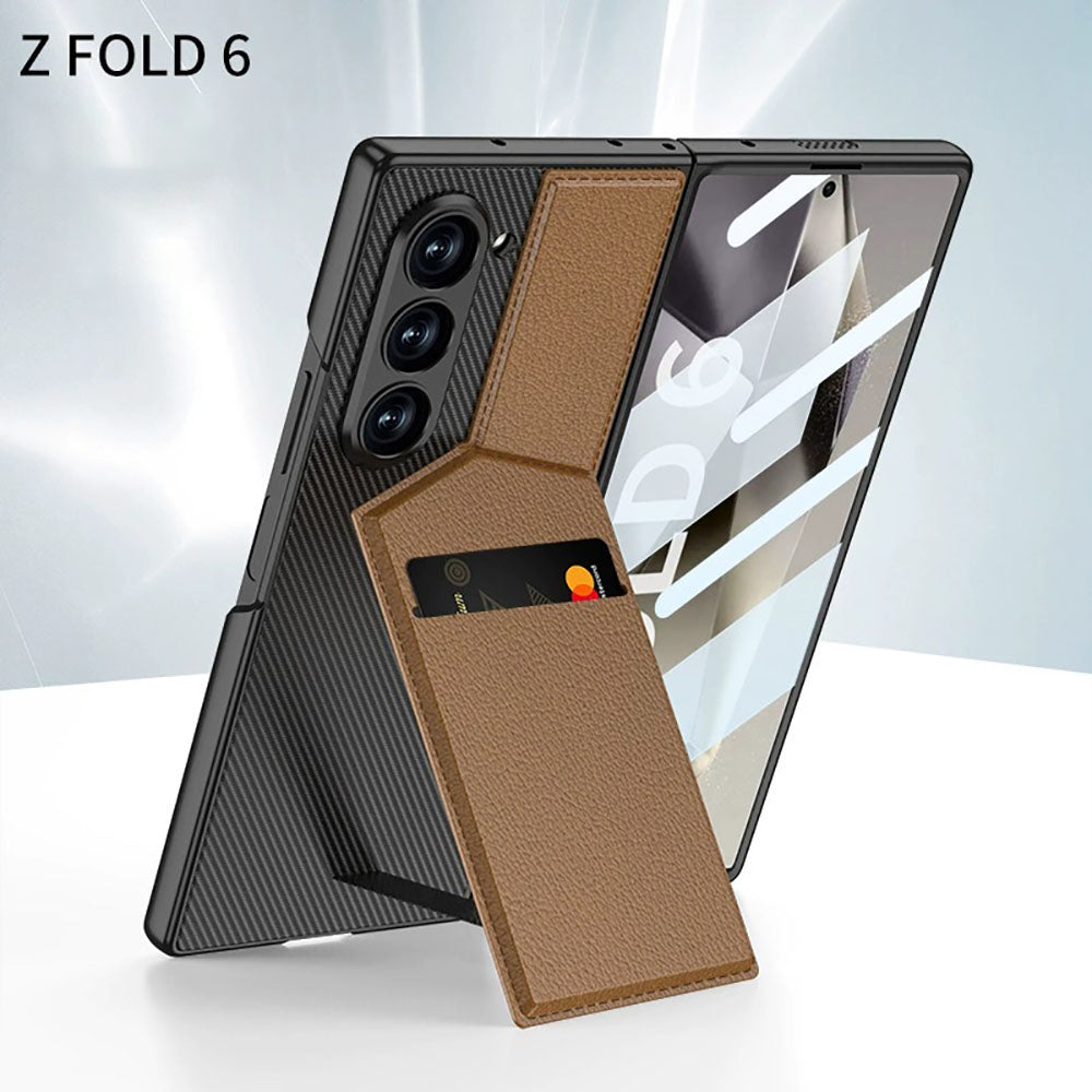 Leather Card Holder Phone Case For Samsung Galaxy Z Fold With HD Screen Protector