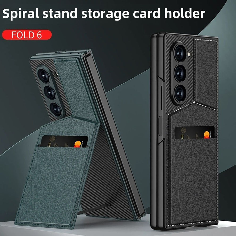 Leather Card Holder Phone Case For Samsung Galaxy Z Fold With HD Screen Protector