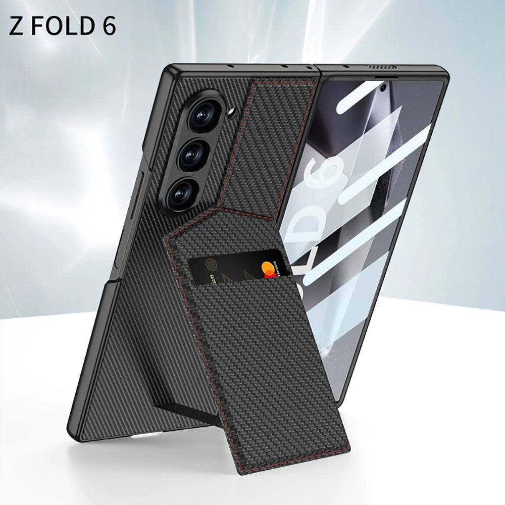 Leather Card Holder Phone Case For Samsung Galaxy Z Fold With HD Screen Protector