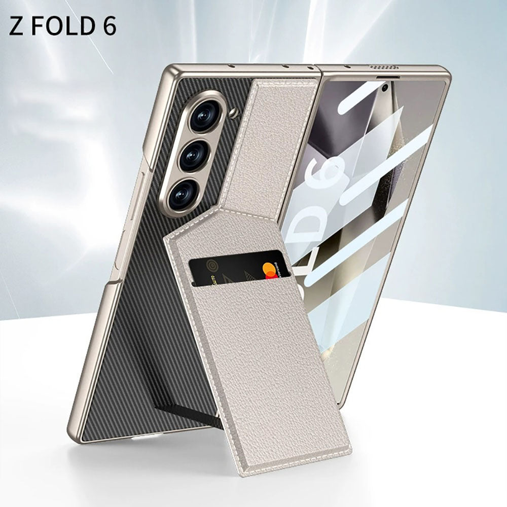 Leather Card Holder Phone Case For Samsung Galaxy Z Fold With HD Screen Protector