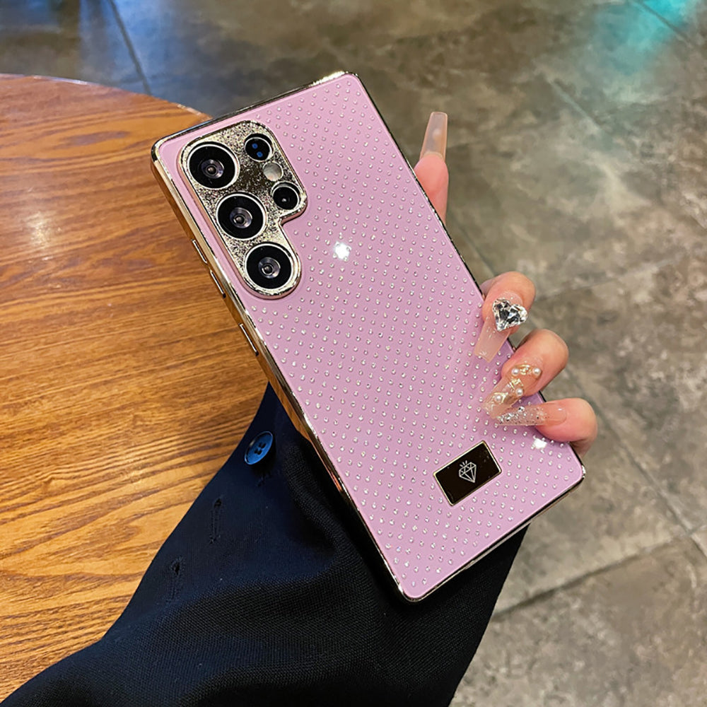 Luxury Diamond Plated Electroplated Phone Case For Samsung