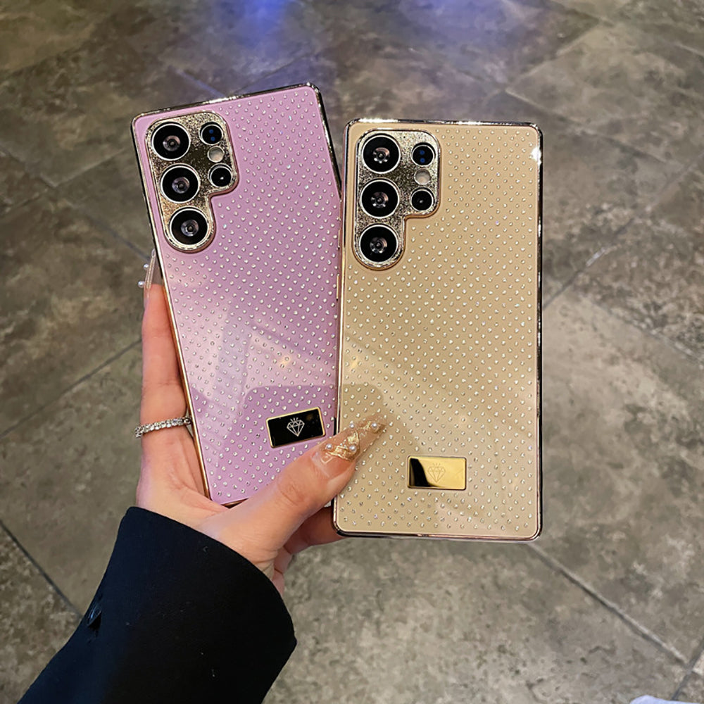 Luxury Diamond Plated Electroplated Phone Case For Samsung