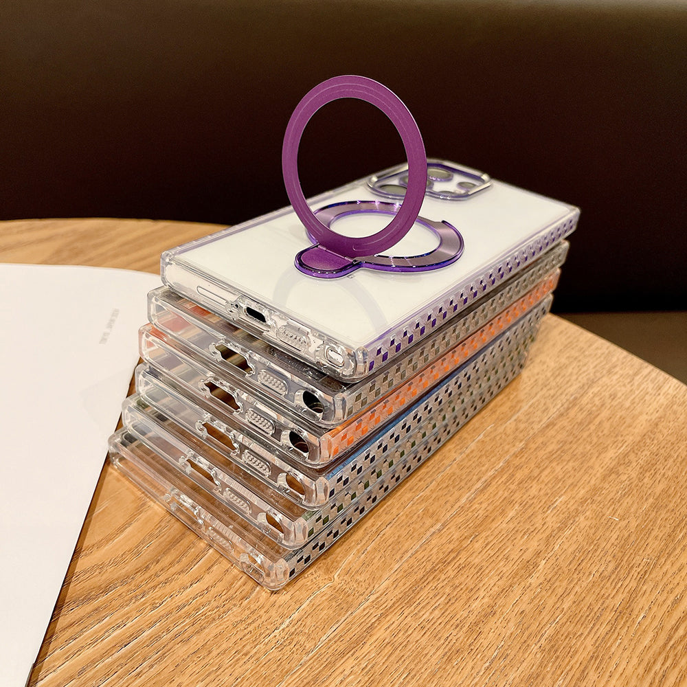 Newest Colorful Checkered Transparent Airbag Phone Case For Samsung Galaxy