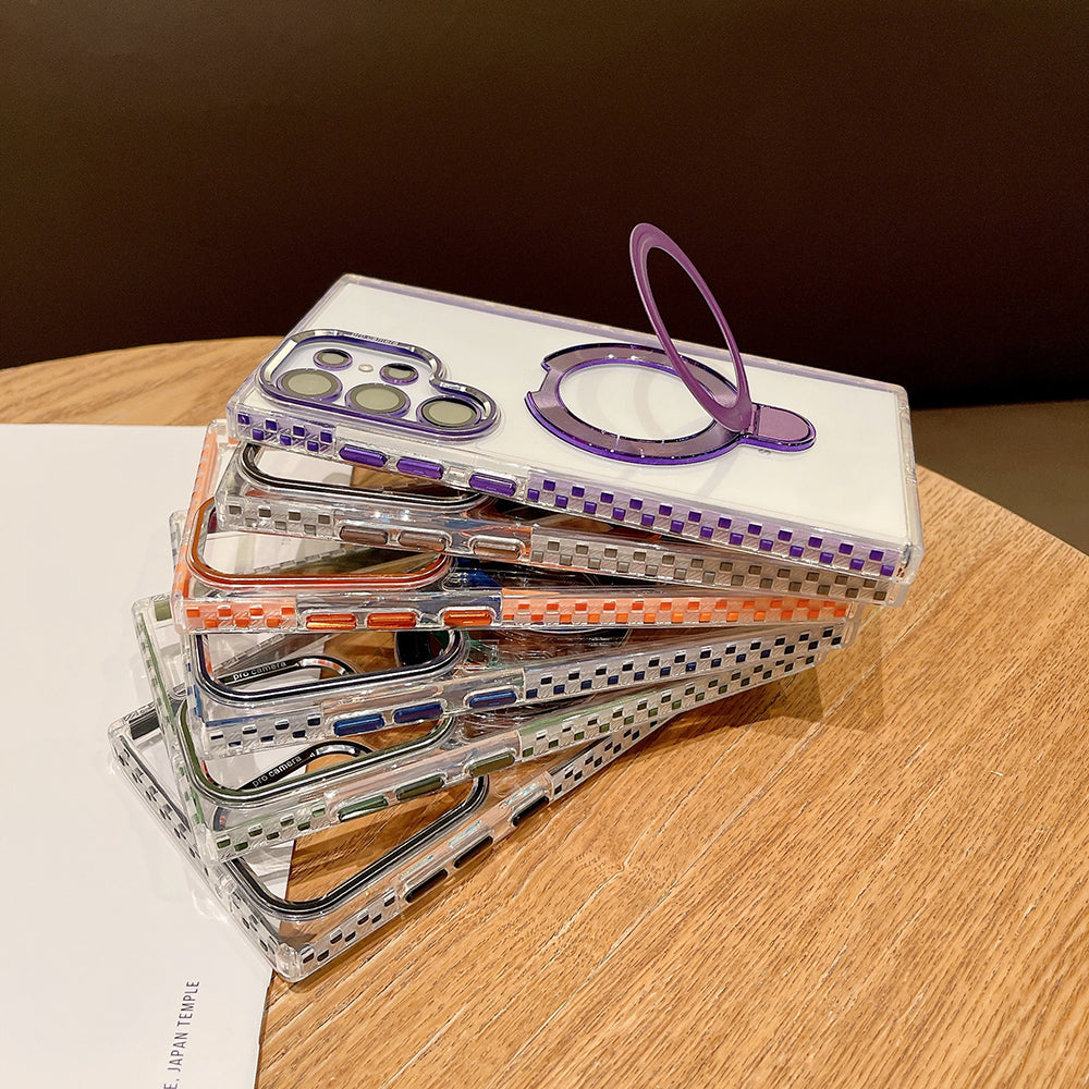 Newest Colorful Checkered Transparent Airbag Phone Case For Samsung Galaxy