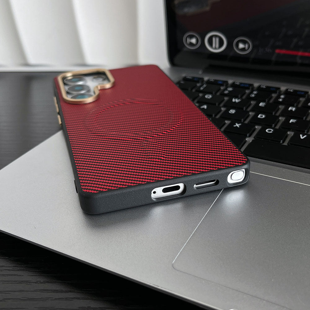 Kevlar Carbon Fiber Magnetic Phone Case For Samsung Galaxy