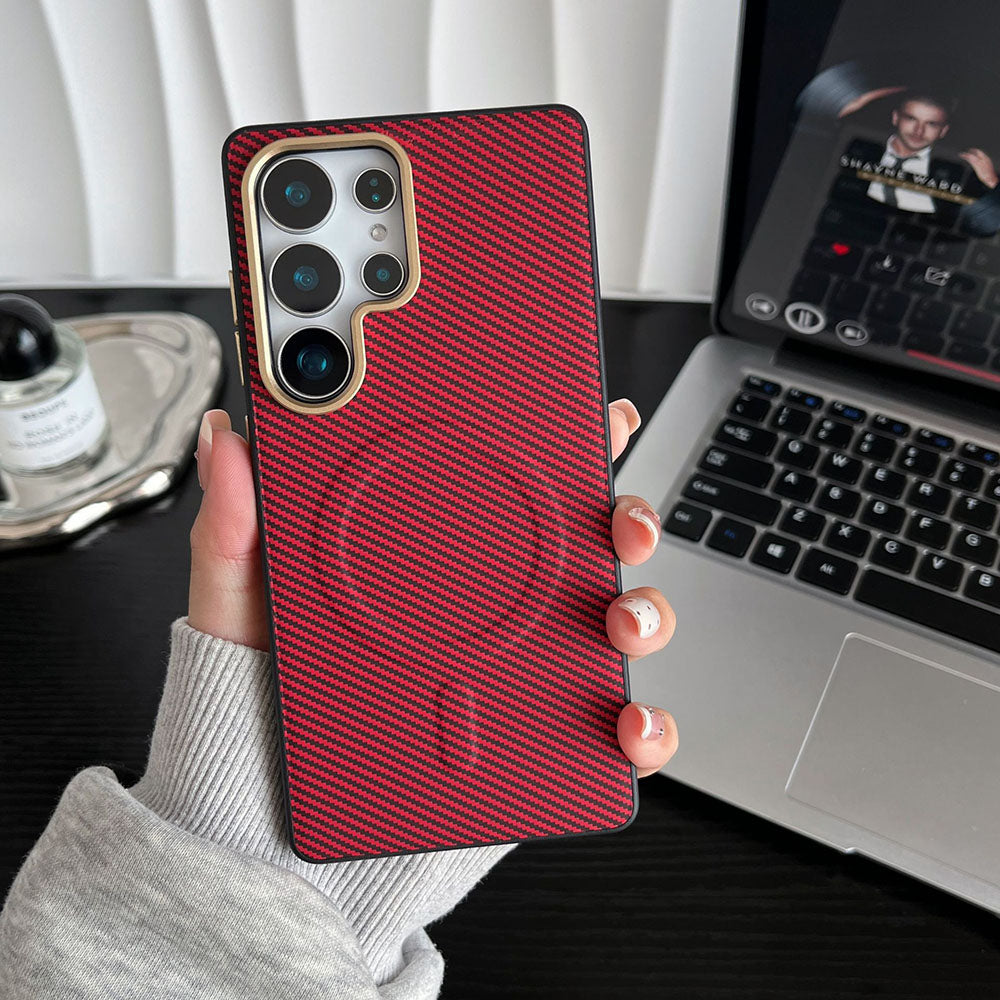 Kevlar Carbon Fiber Magnetic Phone Case For Samsung Galaxy