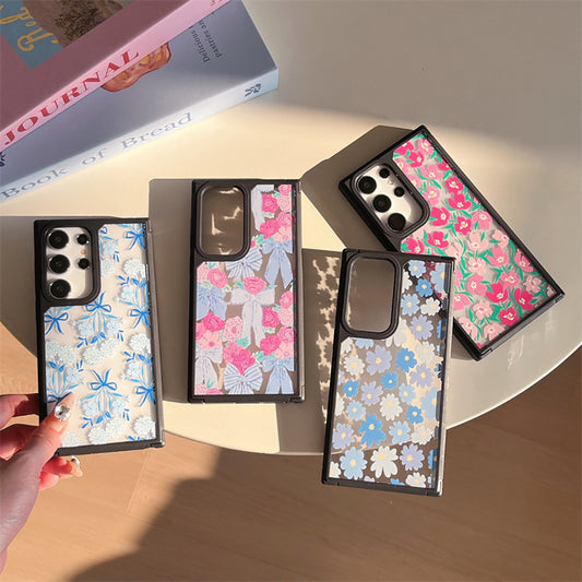 Frosted Bow Flower Phone Case For Samsung Galaxy