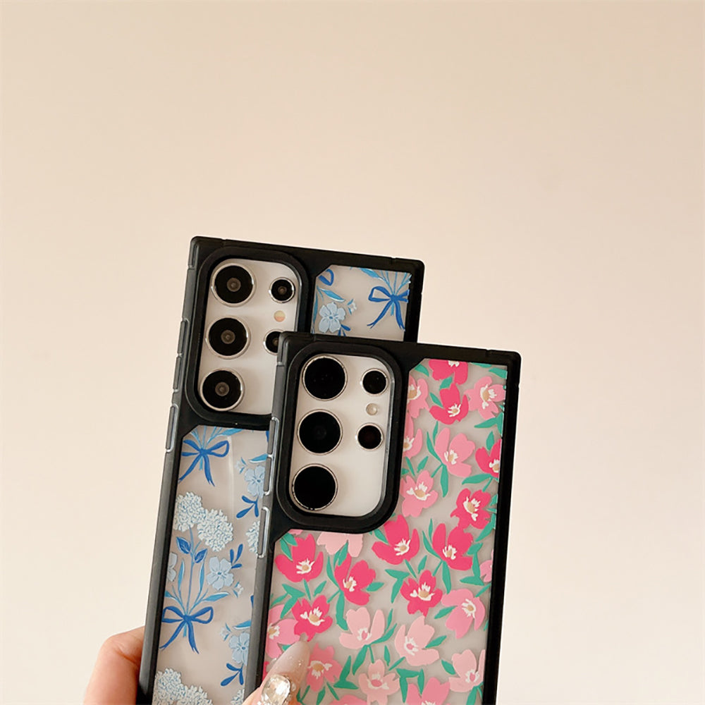 Frosted Bow Flower Phone Case For Samsung Galaxy