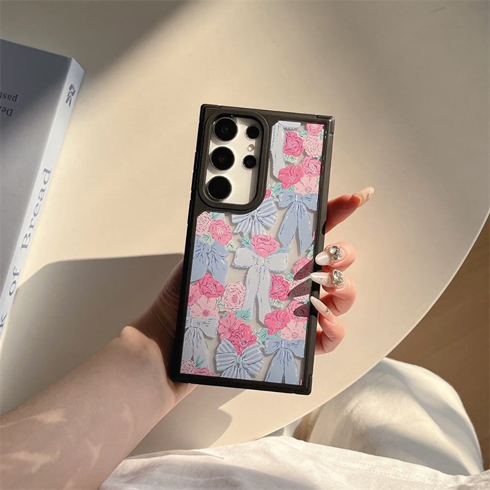 Frosted Bow Flower Phone Case For Samsung Galaxy