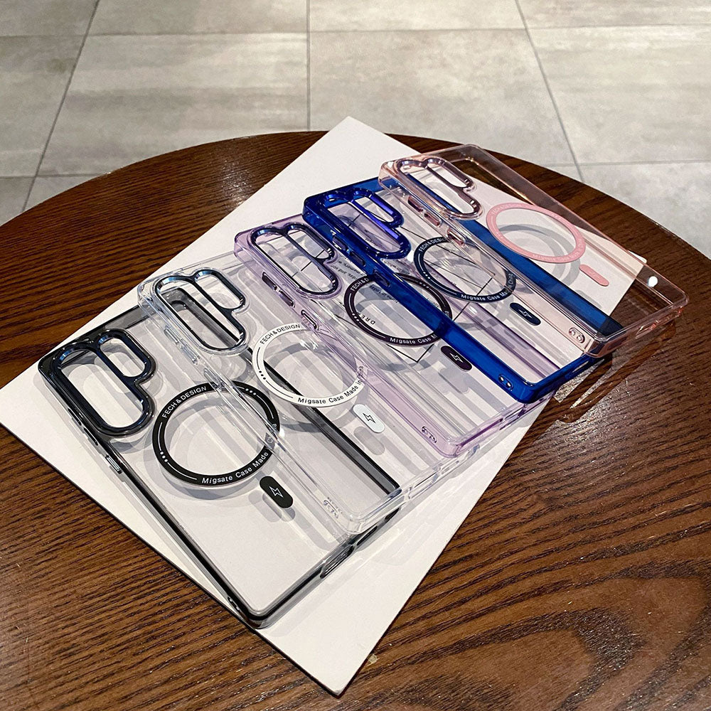 Simple Clear Magnetic Phone Case For Samsung Galaxy