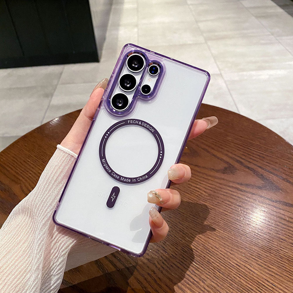 Simple Clear Magnetic Phone Case For Samsung Galaxy