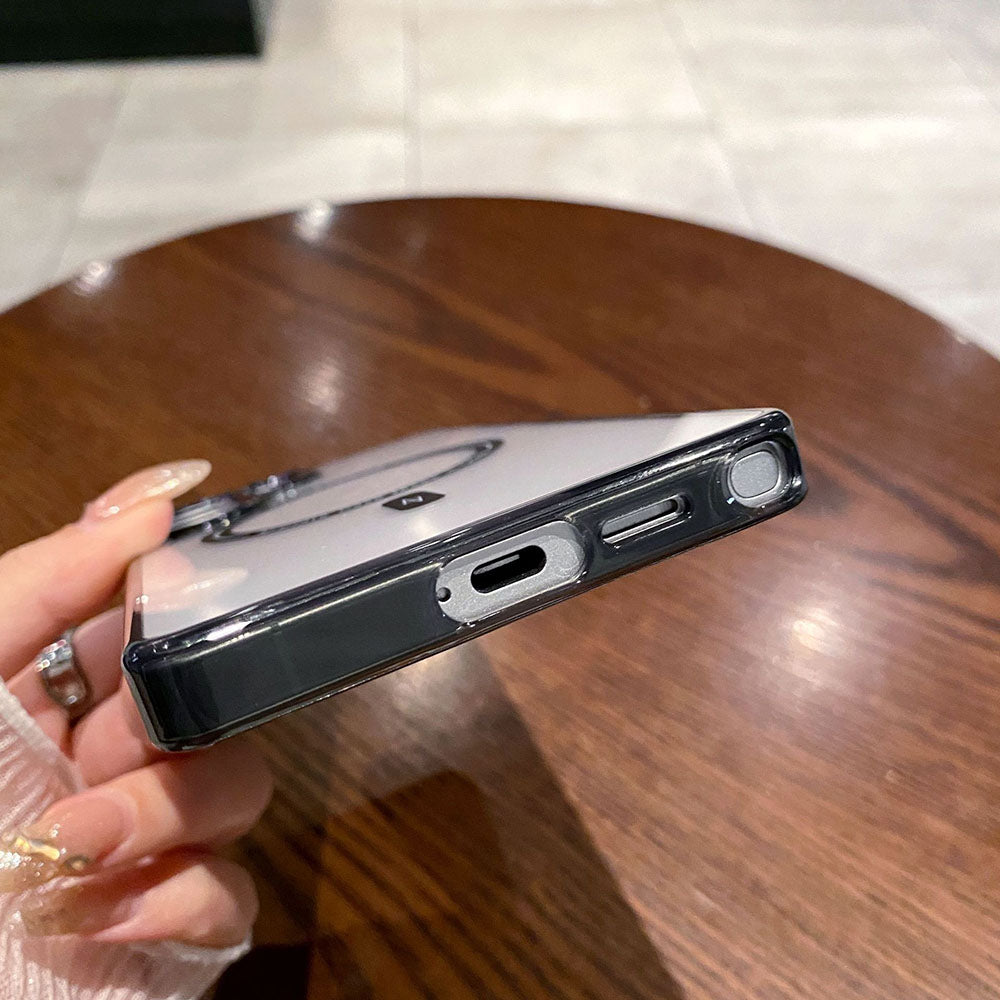 Simple Clear Magnetic Phone Case For Samsung Galaxy