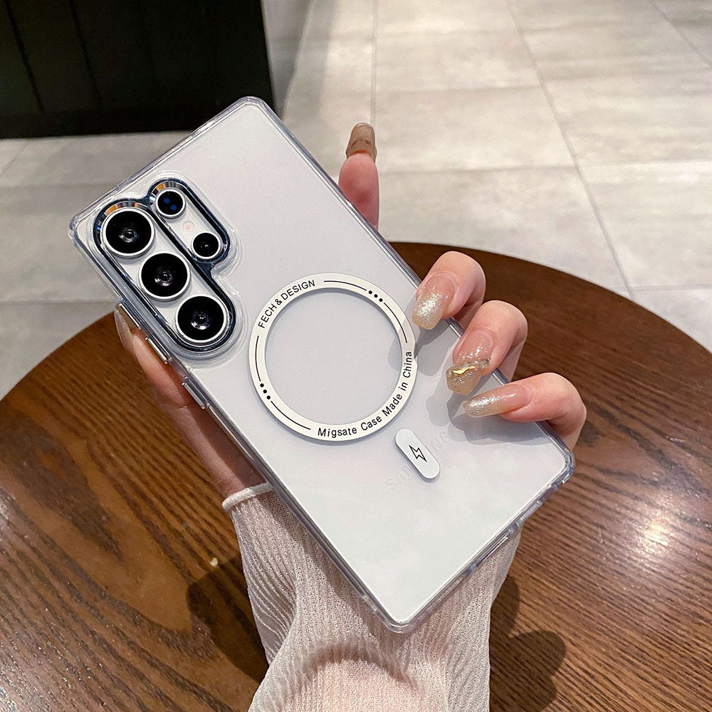 Simple Clear Magnetic Phone Case For Samsung Galaxy