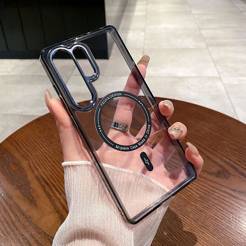Simple Clear Magnetic Phone Case For Samsung Galaxy