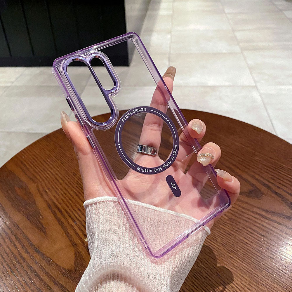 Simple Clear Magnetic Phone Case For Samsung Galaxy
