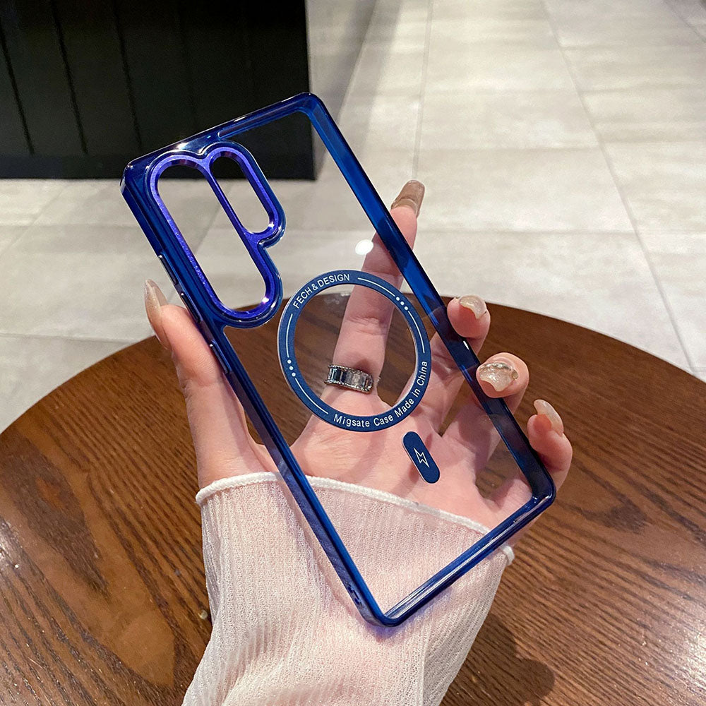 Simple Clear Magnetic Phone Case For Samsung Galaxy