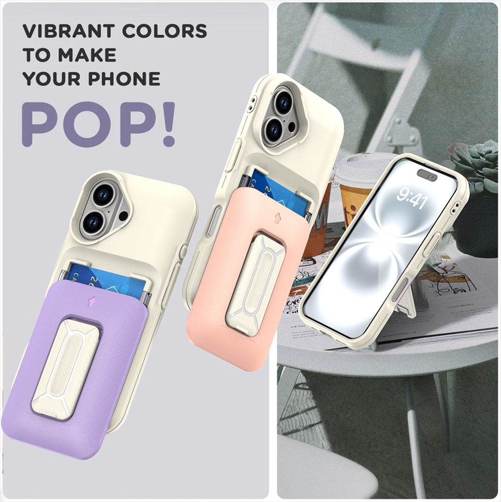 Macaron Sliding Card Holder Stand Phone Case