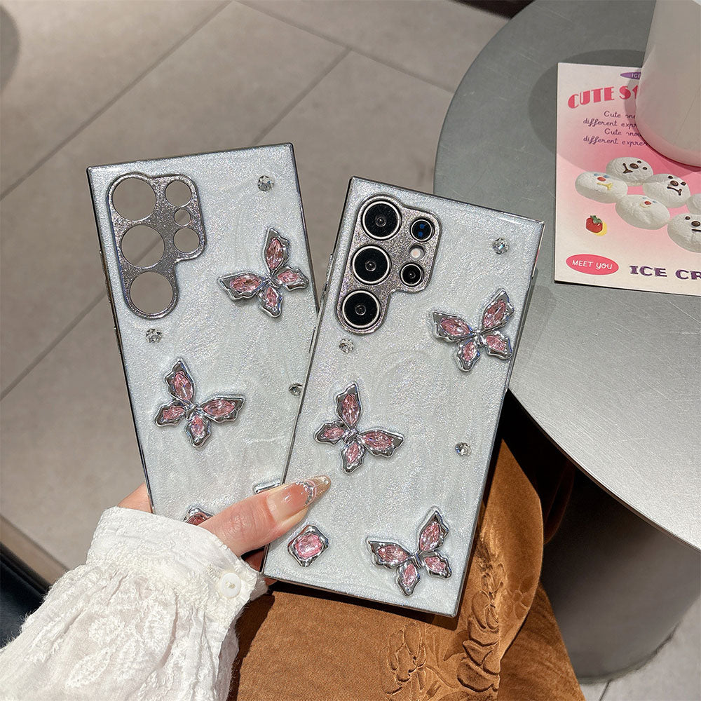 Diamond Epoxy Butterfly Phone Case For Samsung Galaxy