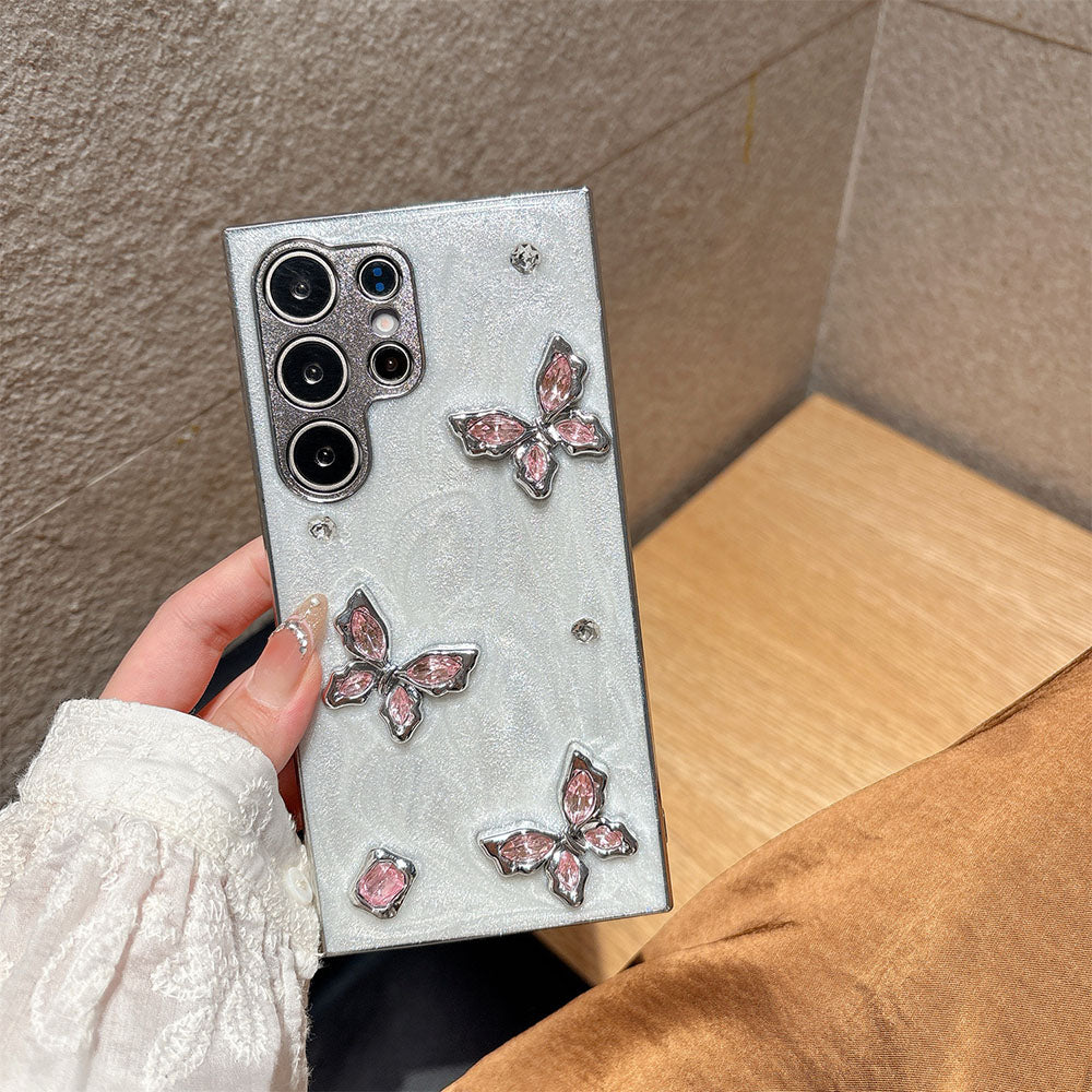 Diamond Epoxy Butterfly Phone Case For Samsung Galaxy