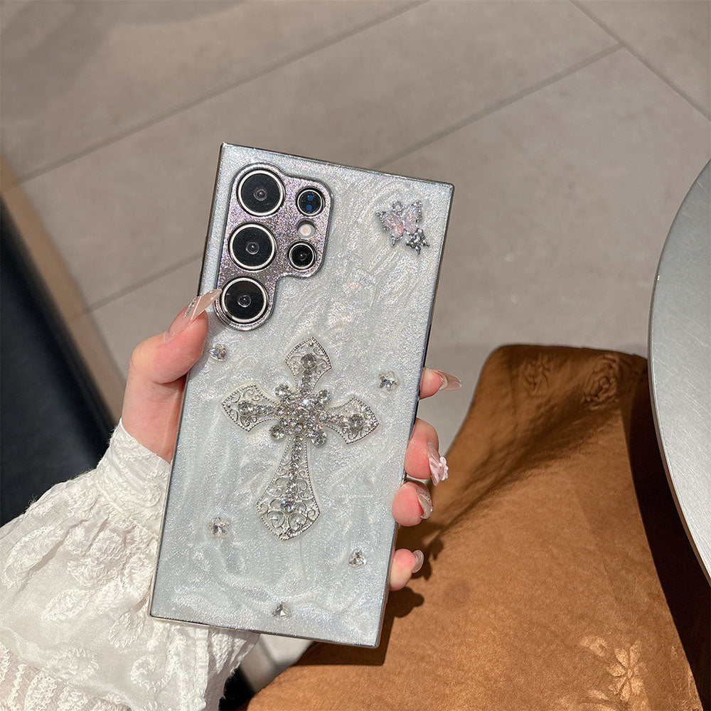 Diamond Epoxy Butterfly Phone Case For Samsung Galaxy