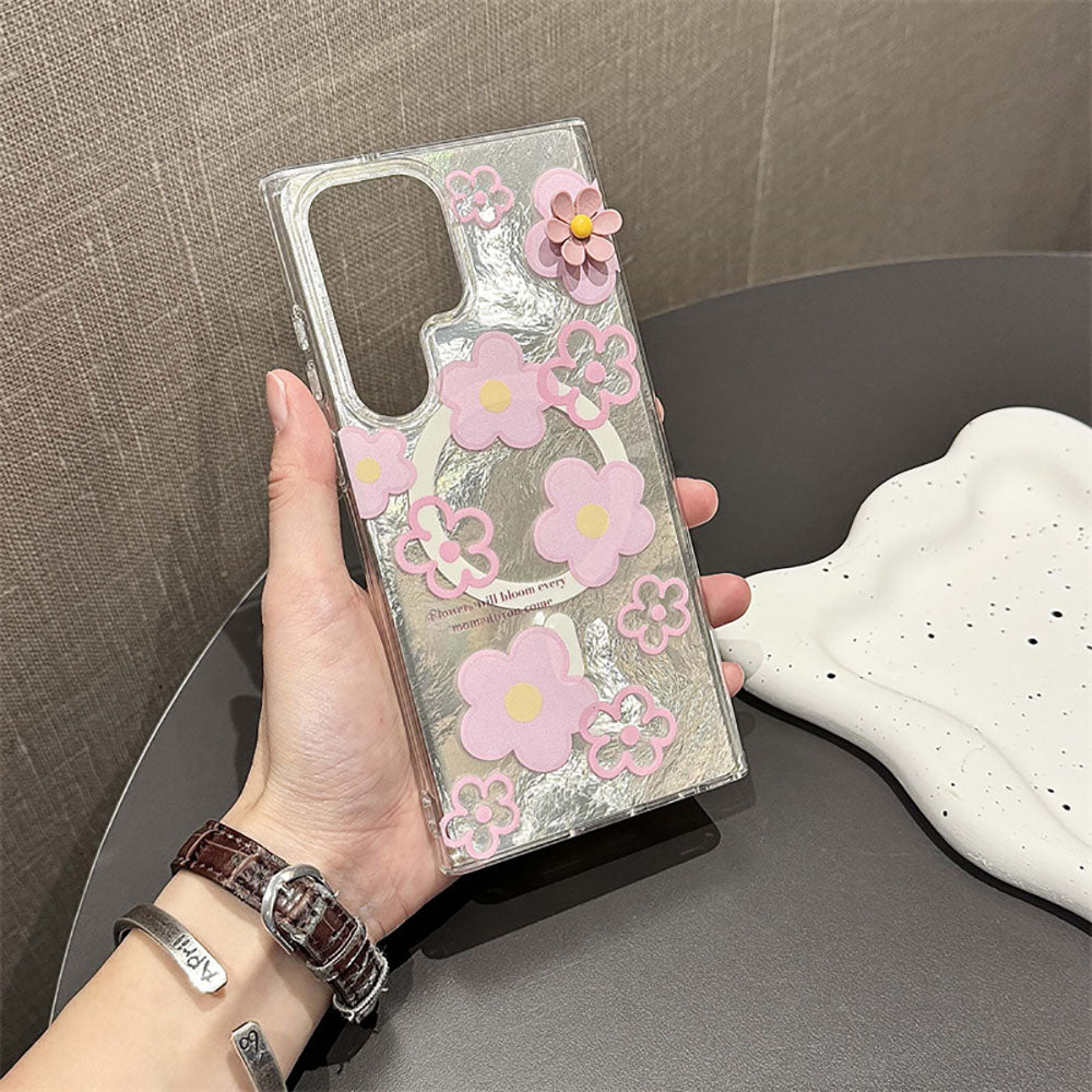 Laser Flower Phone Case For Samsung Galaxy