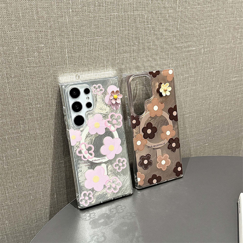 Laser Flower Phone Case For Samsung Galaxy