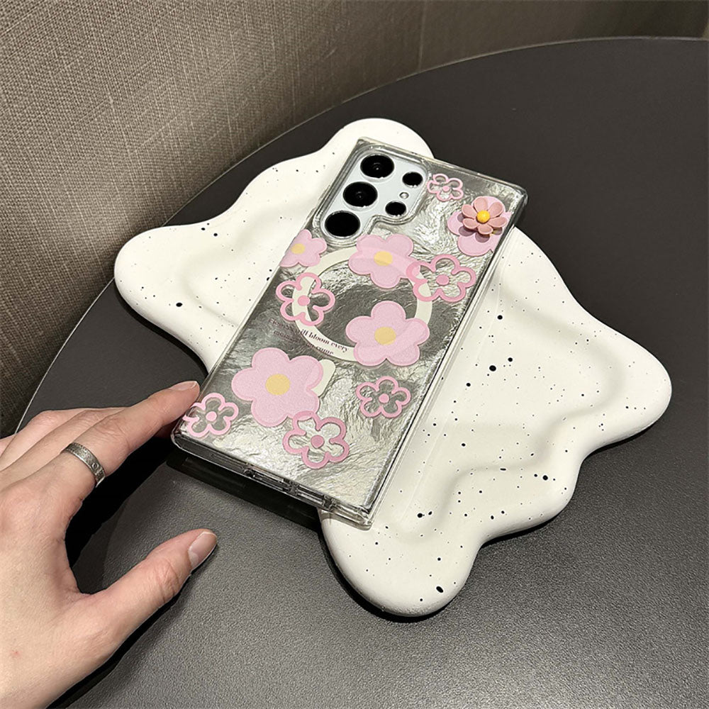 Laser Flower Phone Case For Samsung Galaxy
