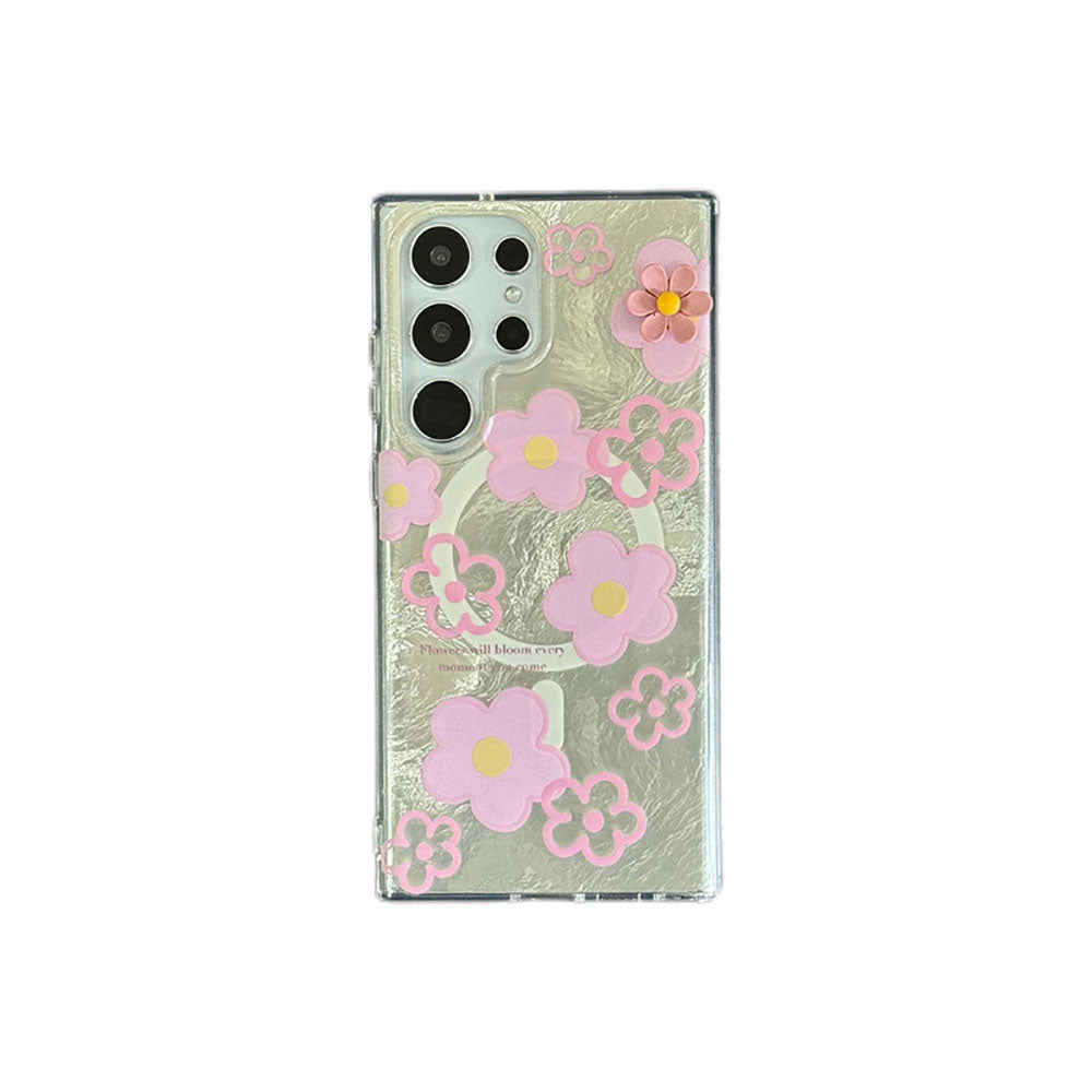 Laser Flower Phone Case For Samsung Galaxy