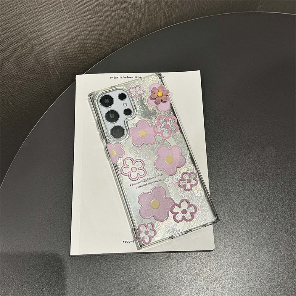 Laser Flower Phone Case For Samsung Galaxy