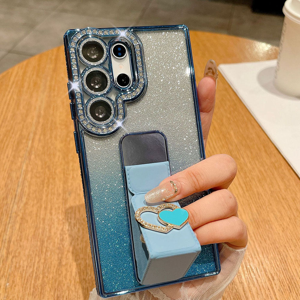 Diamond Folding Heart Stand Phone Case For Samsung Galaxy