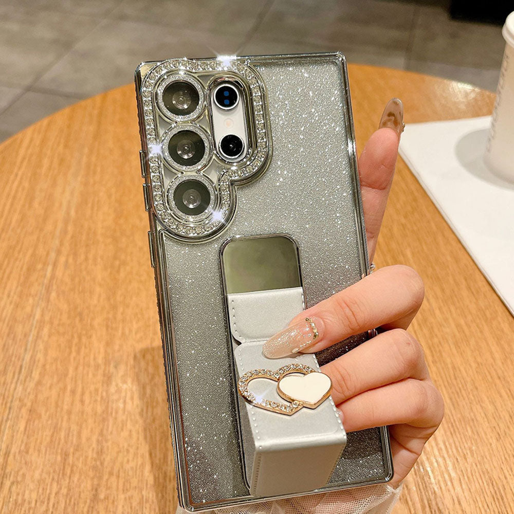 Diamond Folding Heart Stand Phone Case For Samsung Galaxy