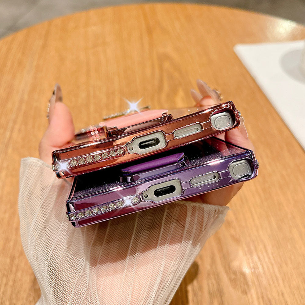 Diamond Folding Heart Stand Phone Case For Samsung Galaxy