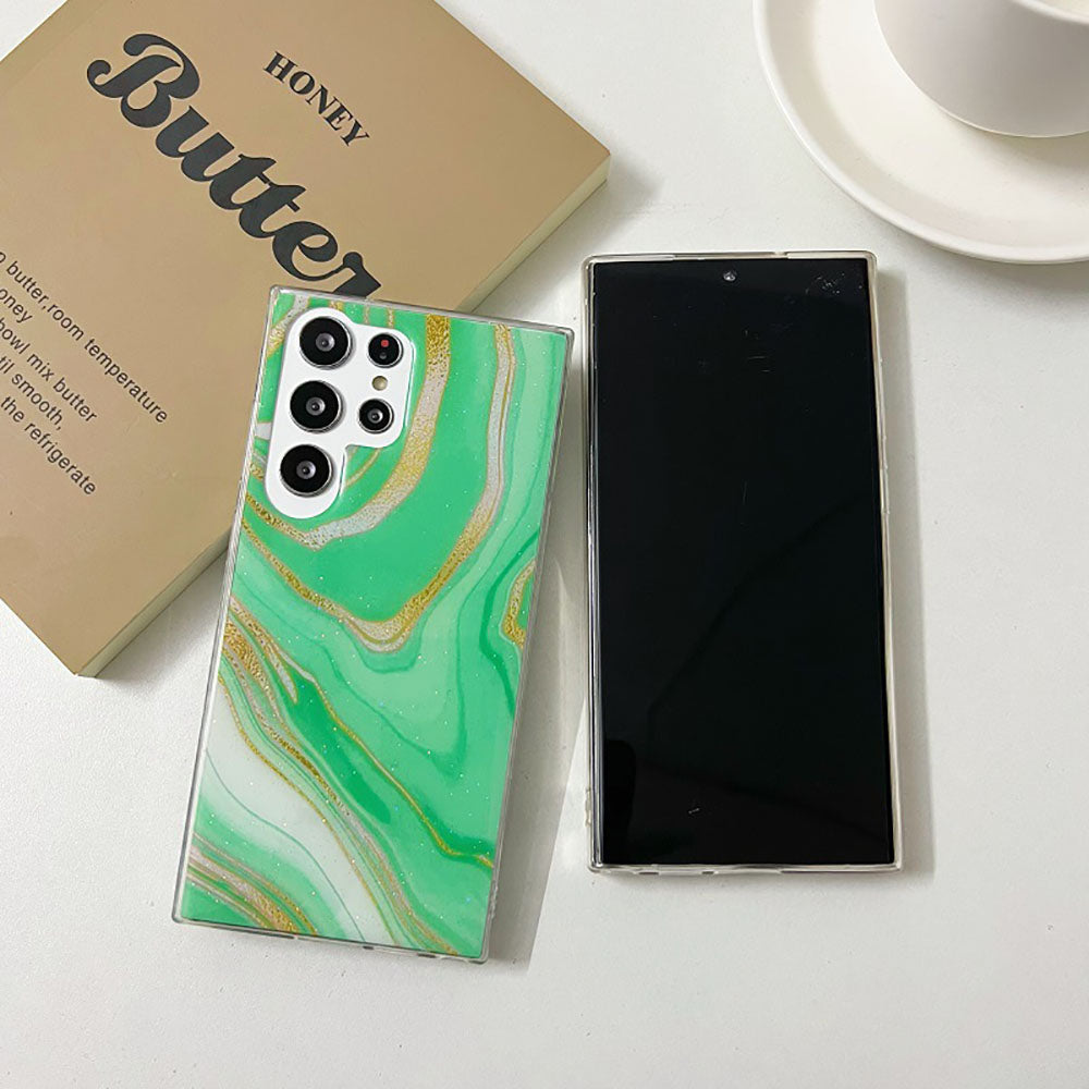 Epoxy Gold Powder Marble Texture Phone Case For Samsung Galaxy