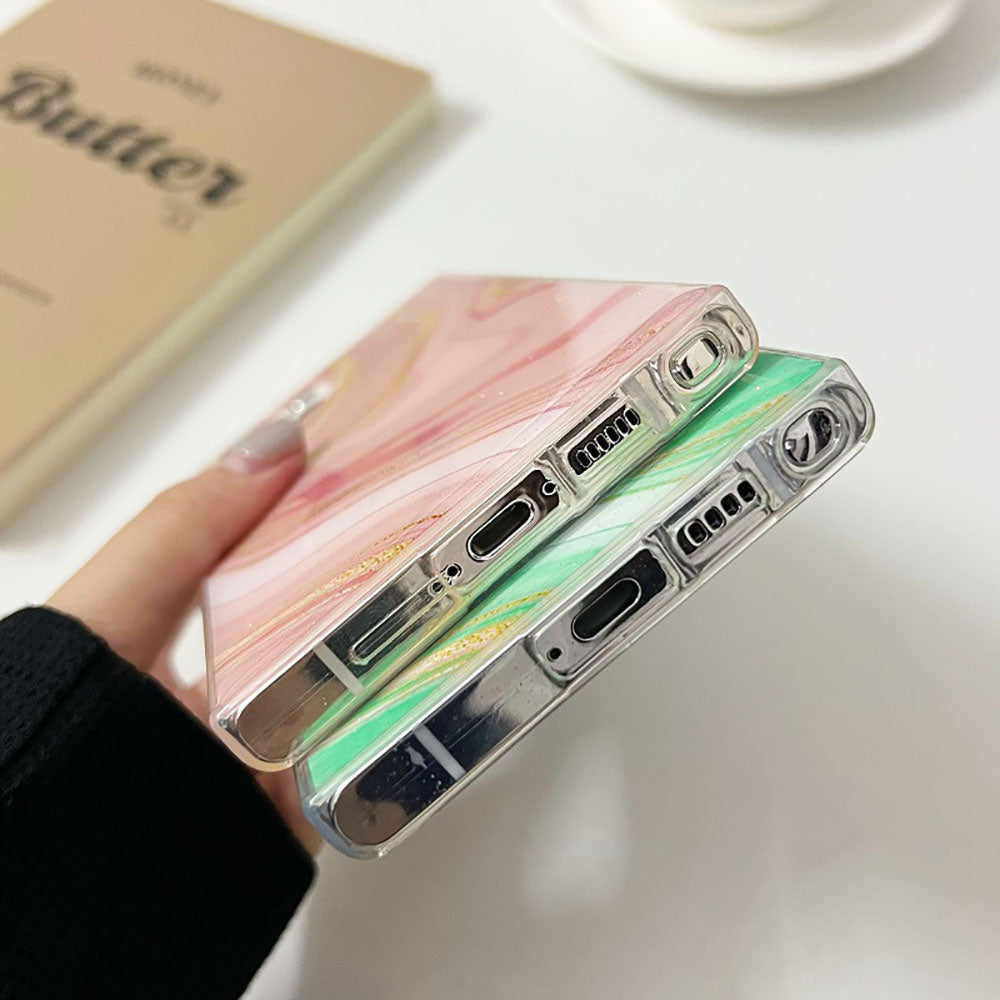 Epoxy Gold Powder Marble Texture Phone Case For Samsung Galaxy