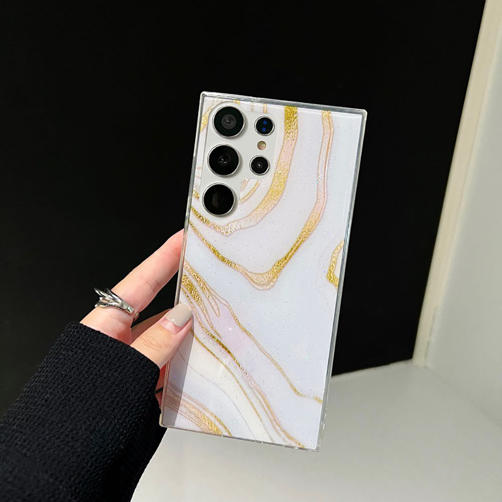Epoxy Gold Powder Marble Texture Phone Case For Samsung Galaxy