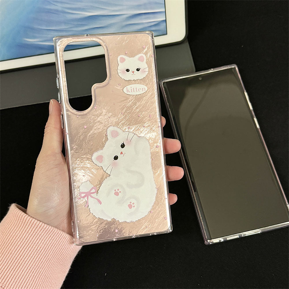 Cartoon Graffiti Butterfly Cat Phone Case For Samsung
