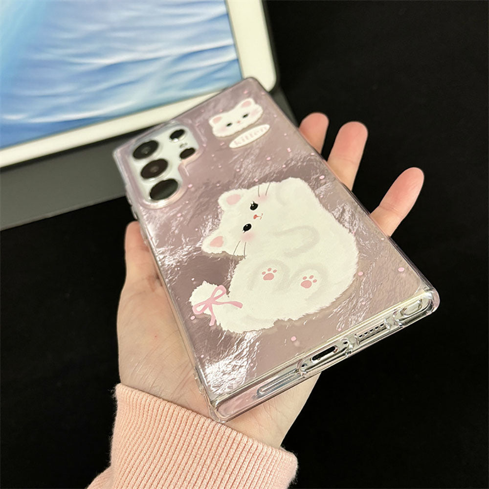 Cartoon Graffiti Butterfly Cat Phone Case For Samsung