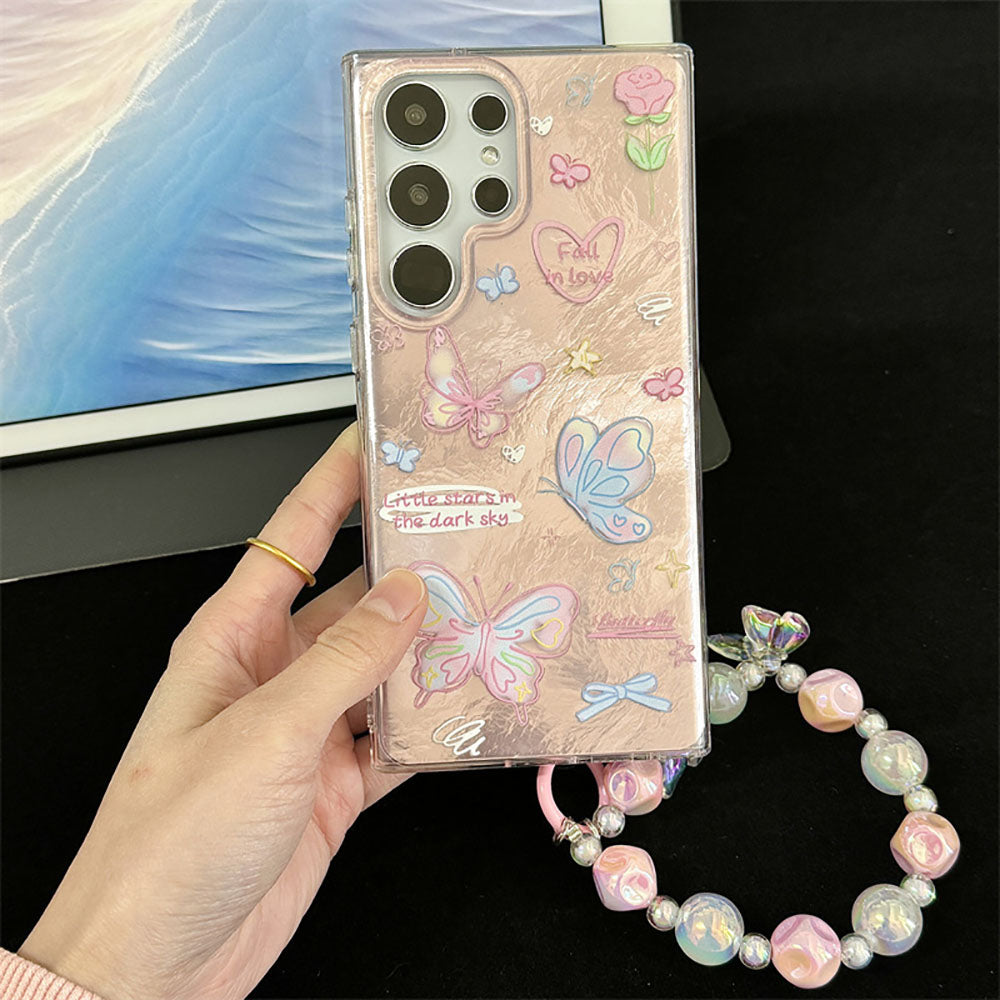 Cartoon Graffiti Butterfly Cat Phone Case For Samsung