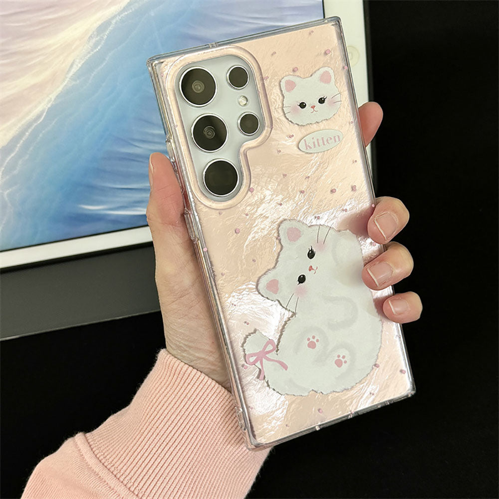 Cartoon Graffiti Butterfly Cat Phone Case For Samsung