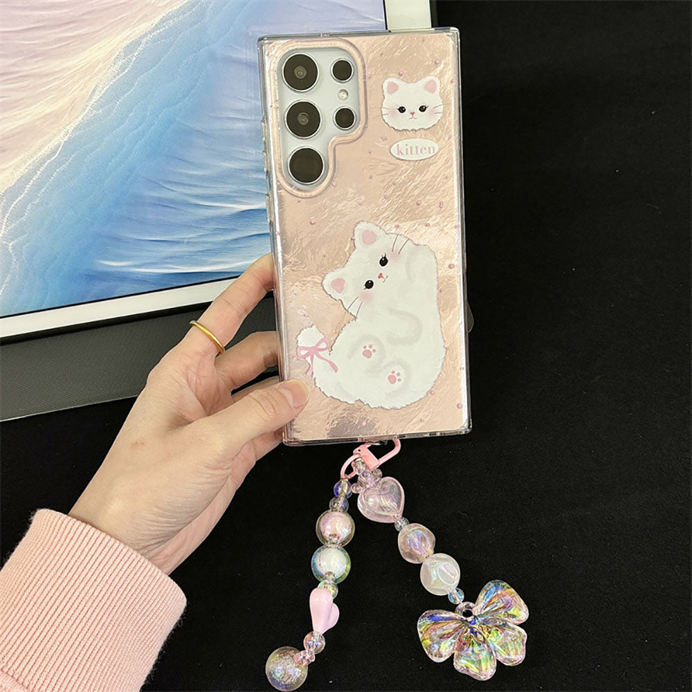Cartoon Graffiti Butterfly Cat Phone Case For Samsung
