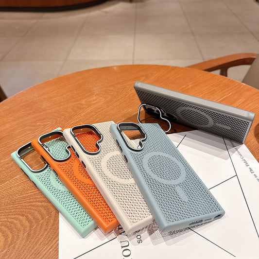 Honeycomb Mesh Heat Dissipation Magnetic Phone Case For Samsung Galaxy