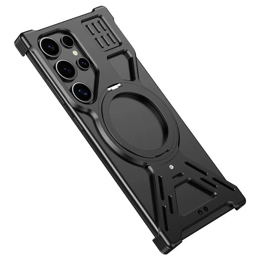 Hollow Metal Armor Heat Dissipation Magnetic Phone Case For Samsung Galaxy